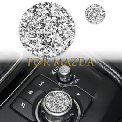 Diamond Car Console Multimedia Volume Knob Cover Trim For Mazda 3 6 CX-5 CX-9
