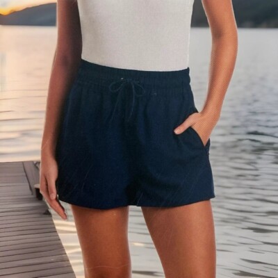 NWT OCEAN PACIFIC SOLID BLUE ELASTIC WAIST W/POCKETS SWIM SHORTS SZ XXL #G232