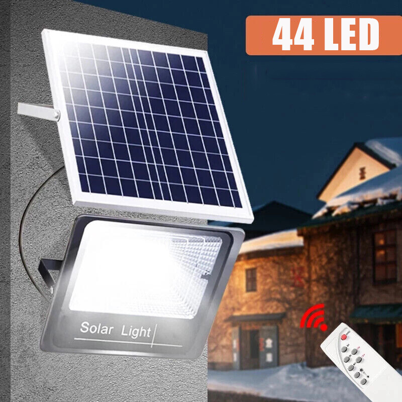 990000lm Solar Street Light W/ Solar Panel Waterproof Outdoor Garden Flood Lamp