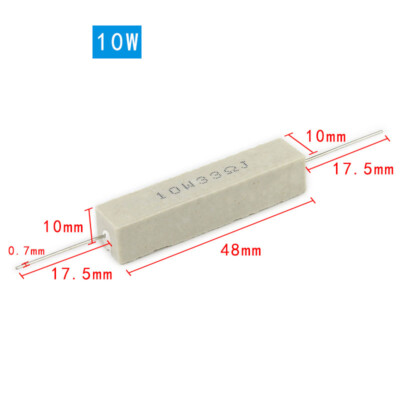 5/10/20 Watt Wire Wound Wirewound Cement Resistors Different values available