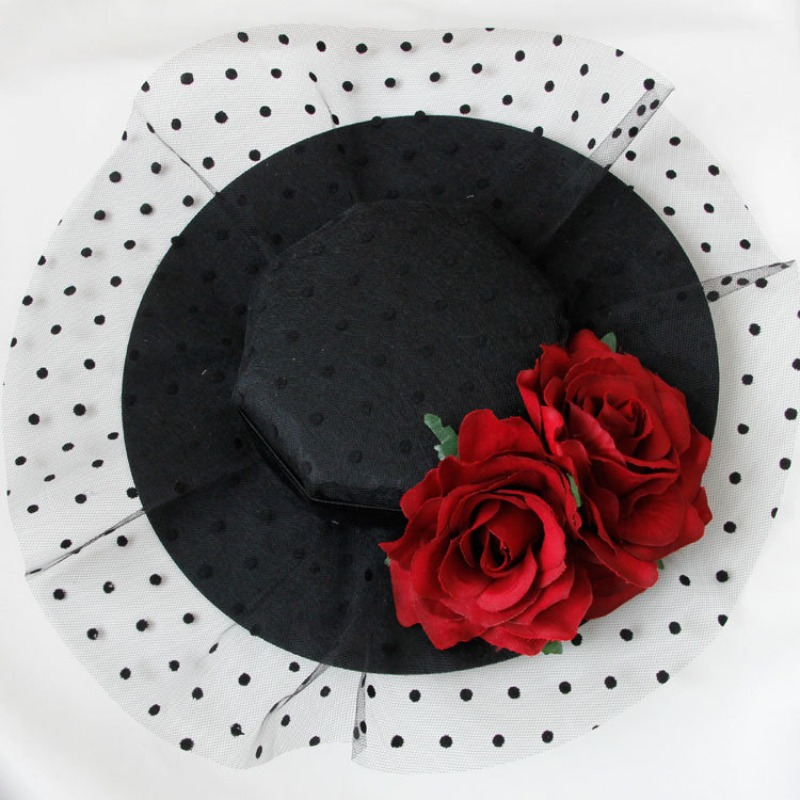 Velo Fascinators Top Cappello Capelli Clip Tè Festa Sposa Matrimonio Rosa Gotico