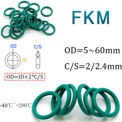Fluorine Rubber Metric O Ring O ring FKM Sealing O rings OD 5mm 60mm C S 2 2.4mm eBay