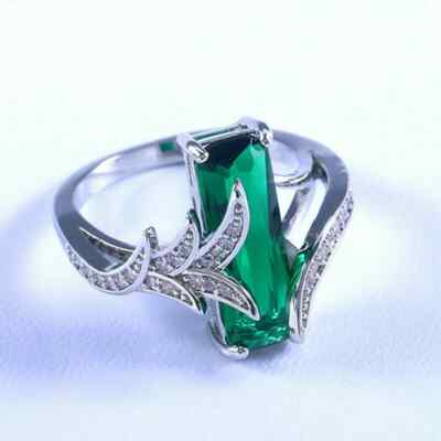 Gorgeous 925 Silver Wedding Ring Women Oval Cut Zircon Ring Sz 6-10