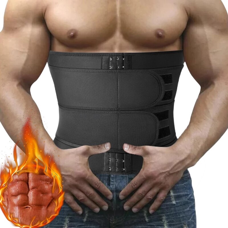 Men Fat Burner Waist Trainer Trimmer Cincher Corset Sauna Sweat Belt Body Shaper