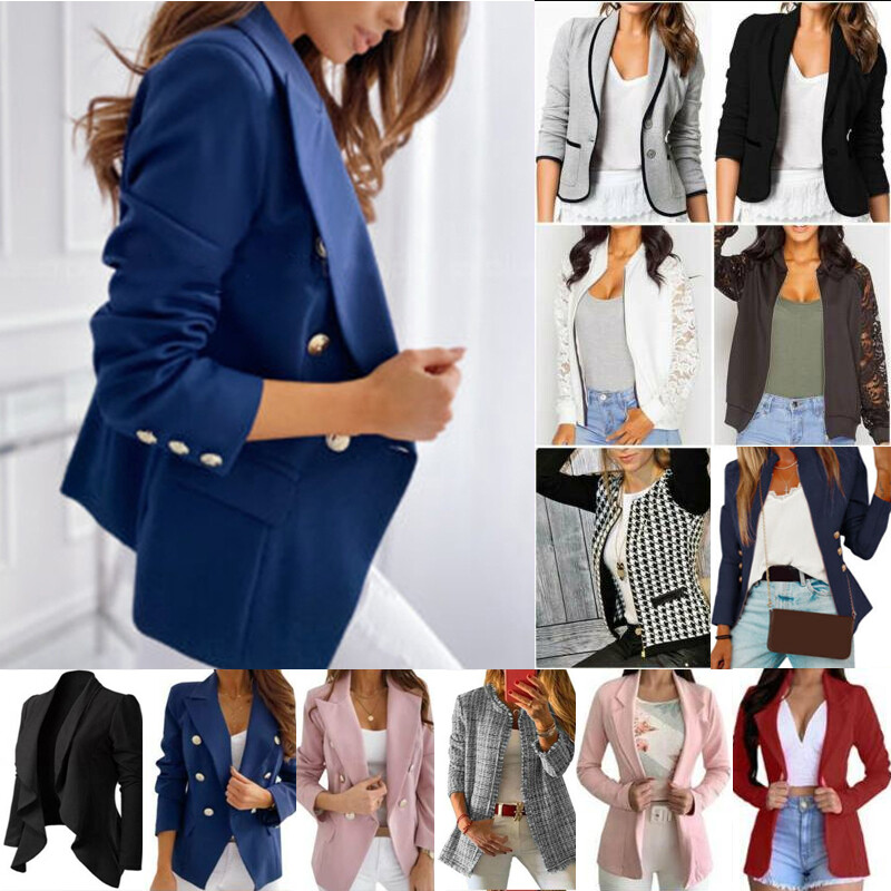 Damen Blazer Anzug Sakkos Tops Anzugjacke Formale Büro Geschäft Mäntel Jacken