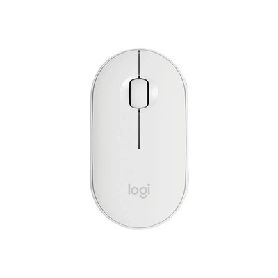 Logitech Pebble M350 Wireless Mouse with Bluetooth/2.4 GHz Receiver (White)
