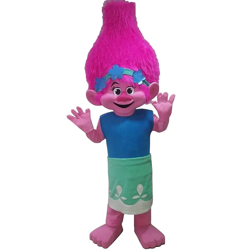 Mascotte Troll Poppy rosa mascot professionale costume animazione