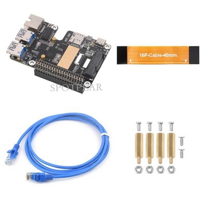 Rasberry Pi 5 PCIe TO MiniPCIe 4G Gigabit Ethernet RJ45 USB HUB HAT+ SIM7600G-H