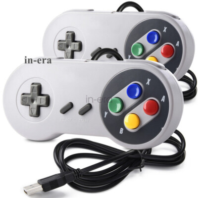 2 Pack USB Controller Joypad for Retro SNES Super Games PC Classic Gamepad US