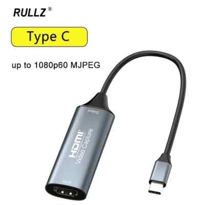 USB 3.0 Video Capture Card 4K HDMI Record To TYPE C Game Grabber Live Streaming