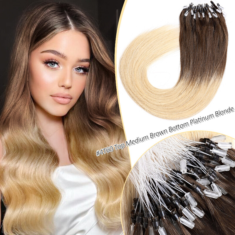 300s Thick Micro Loop Ring Beads Tip Human Remy Hair Extensions Pre