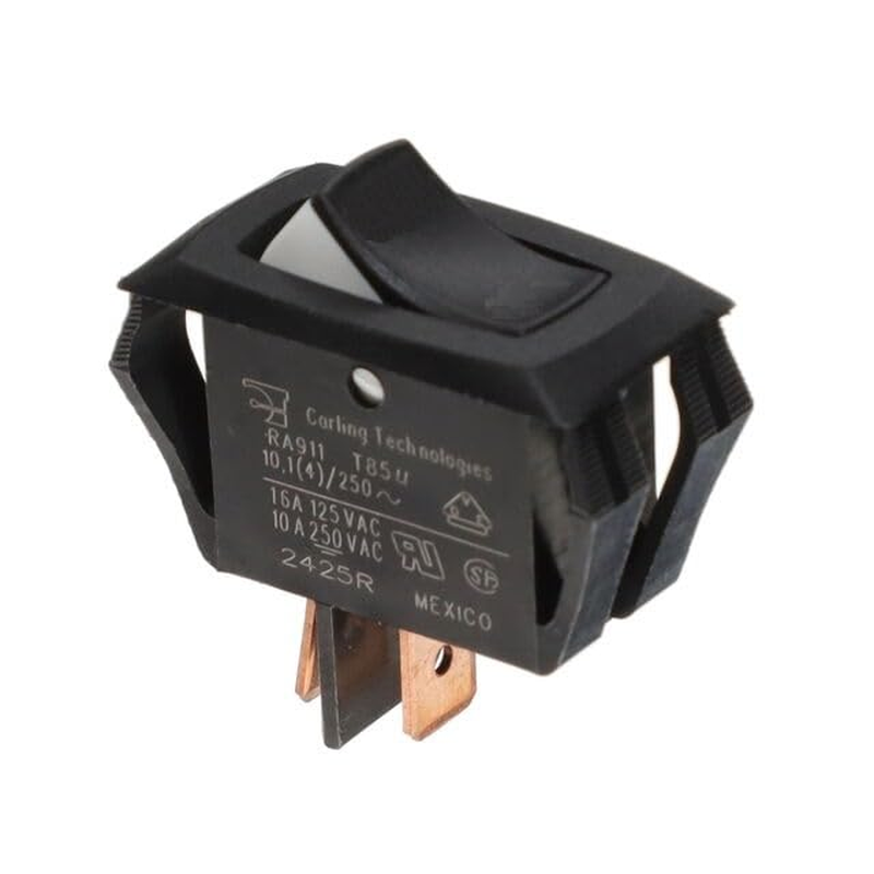 Carling Technologies Rocker Switch SPST ON/OFF 10A 250VAC Black White Curvette
