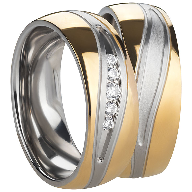 Ring Freundschafts- Partner-  Ehe- Verlobungsringe Edelstahl Silber Gold +Gravur