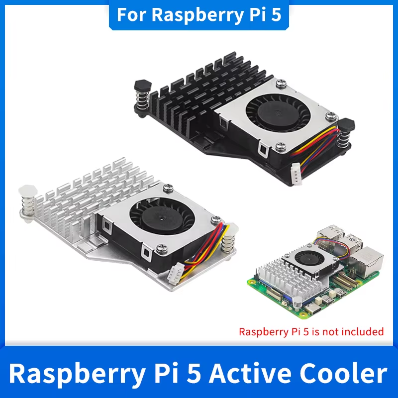 Raspberry Pi 5 Active Cooler Fan Aluminum Heatsink with PWM Speed Adjustable Fan