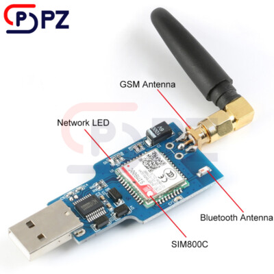 USB to GSM Serial Port GPRS SIM800C Module Bluetooth Computer Control Call