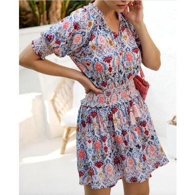 Anthropologie Roller Rabbit Ikat Paisley Fiorella Midi Dress Size Small NWT