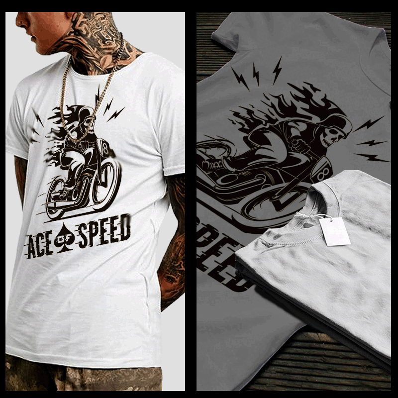 Motorcycle t-shirt racing American motorbike sport racing drag race Size S-2XL