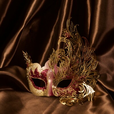 Masquarade Venetian mask carnival with Swarovski Crystals And metal Filigree da