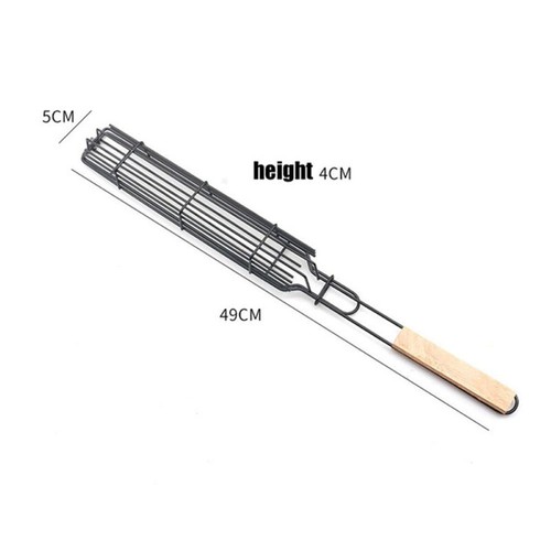 Grillkorb Grill Kabob Rack Kebab Stick Rotisserie Spieße Edelstahl