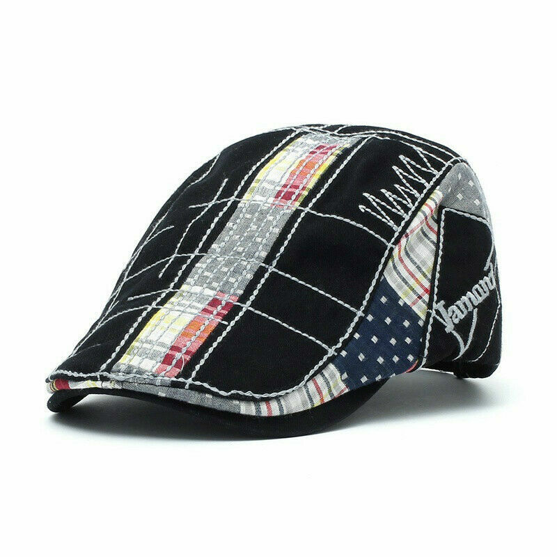 Herren Mode Baskenmütze Yukata Baumwolle Schiebermütze Golf Fahren Casual Retro