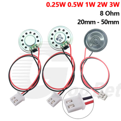 0.25W 0.5W 1W 2W 3W Slim Speaker 8 ohm 20-50mm with Wire for Electronic Project