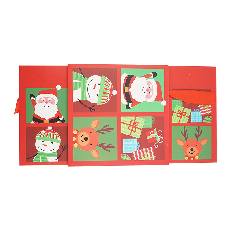 10PCS Christmas Gift Paper Boxes Set with Ribbon Christmas Cookie Candy Gift Box