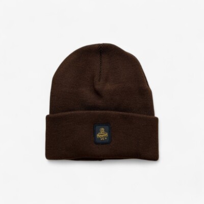 Коричневая шапочка Refrigiwear Clark Hat с манжетой и нашивкой с Логотипом