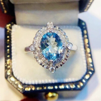 Sparkly Cubic Zircon 925 Silver Filled Rings Women Jewelry Wedding Gift Sz 6-10