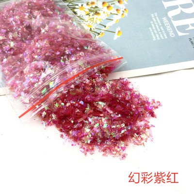 10g Nail Art Glitter Crushed Broken   Flakes Rainbow Summer Colours Diy