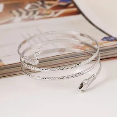 Snake shaped winding bracelet in gold and silver optional multi loop creative