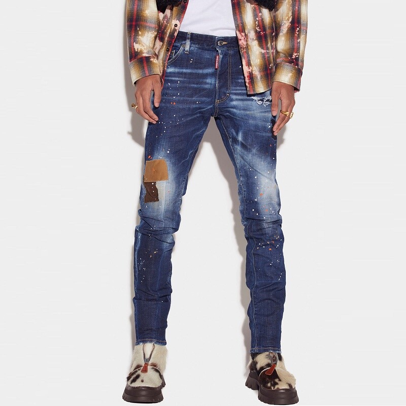 

Мужские джинсы Dsquared2 Skater S74LB1158 Брюки D2 темно-синие, Синий