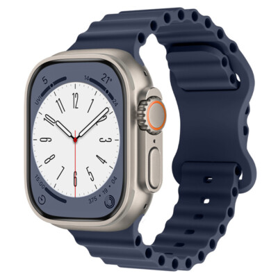 For Apple Watch Series Ultra 2 10 9 8 7 6 iWatch 49mm Ocean Silicone Strap Band