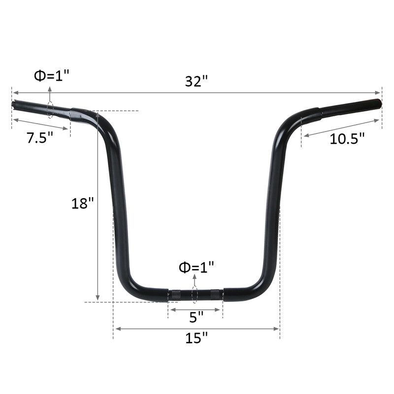 12''/14''/16"/18'' Ape Hanger 1 1/4" Handlebar Fit For Harley Softail FLST FXST