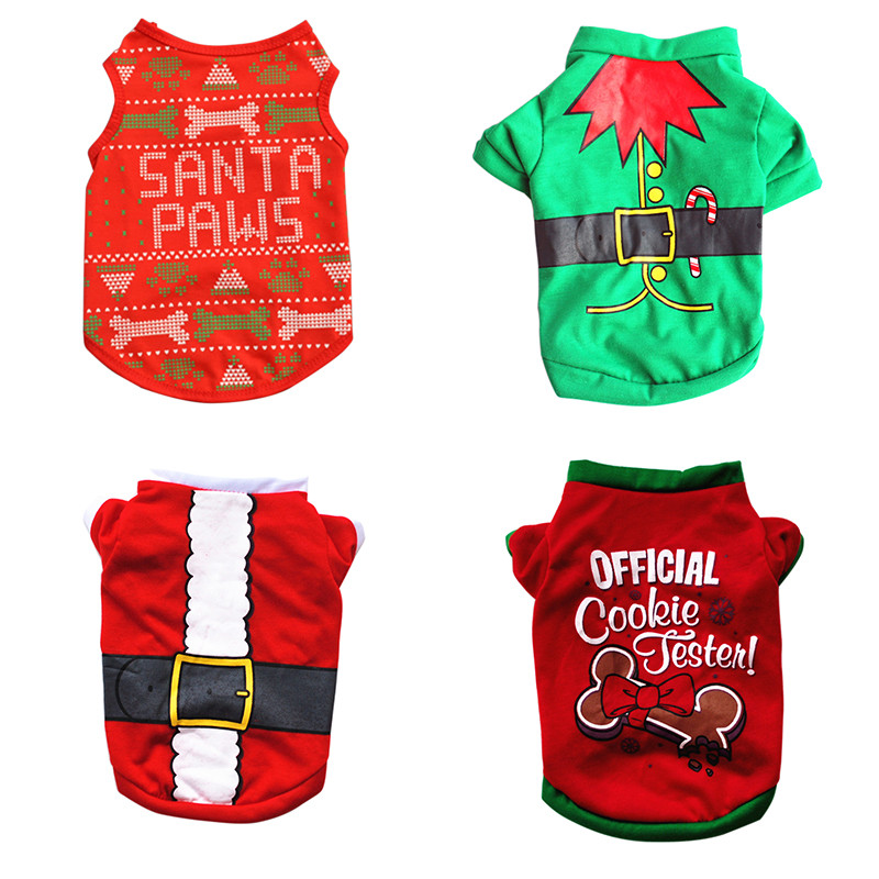 Pet Dog Cat Christmas Santa Clothes Puppy Warm Jumper Costume Outfit Vest UK 3 Pet Dog Cat Christmas Santa Clothes Puppy Warm Jumper Costume Outfit Vest UK 3