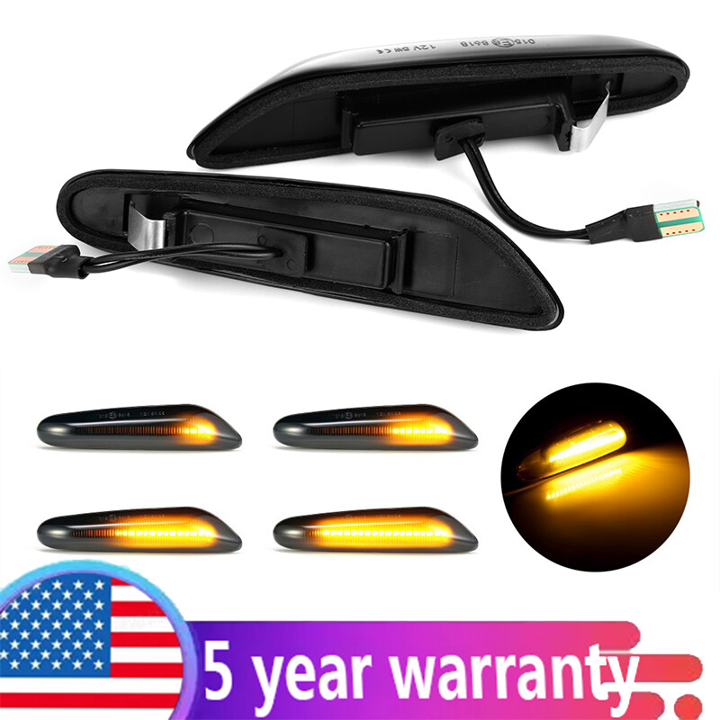 Led Side Marker Turn Signal Lights Dynamic Smoke For BMW E60 E82 E83 E90 E92 E46