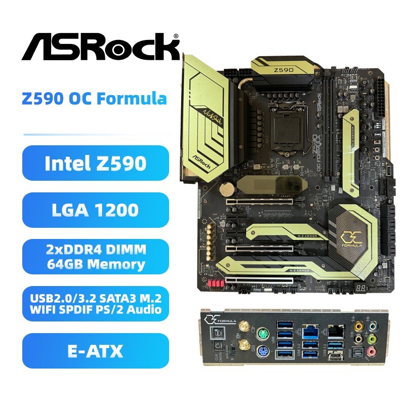 ASRock Z590 OC FORMULA 美品 ASRock LGA1200 Motherboard Z590 OC Formula Intel Z590 DDR4