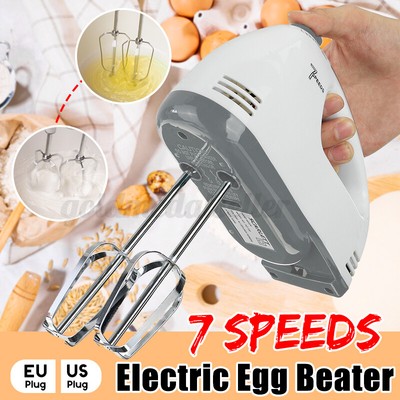 Handmixer 7 Gänge Handrührgerät Stabmixer Mixer 180W Kuchen Schneebesen Rührer 