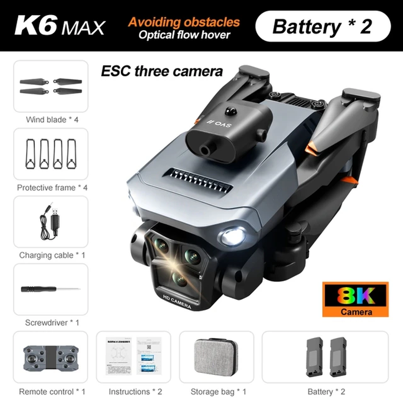 Lenovo K6 Max Drone Professional Aerial Photography Aircraft 8K Three-Camera HD