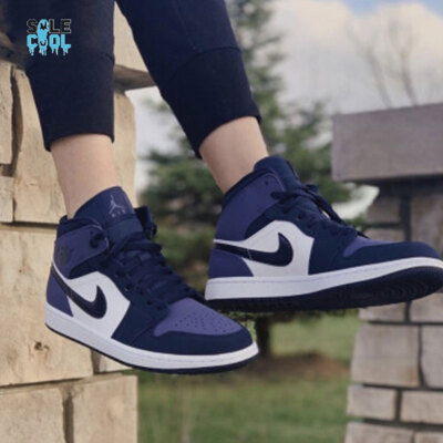 NIKE AIR JORDAN 1 MID SANDED PURPLE OBSIDIAN Shoes 554725-445 554724-445