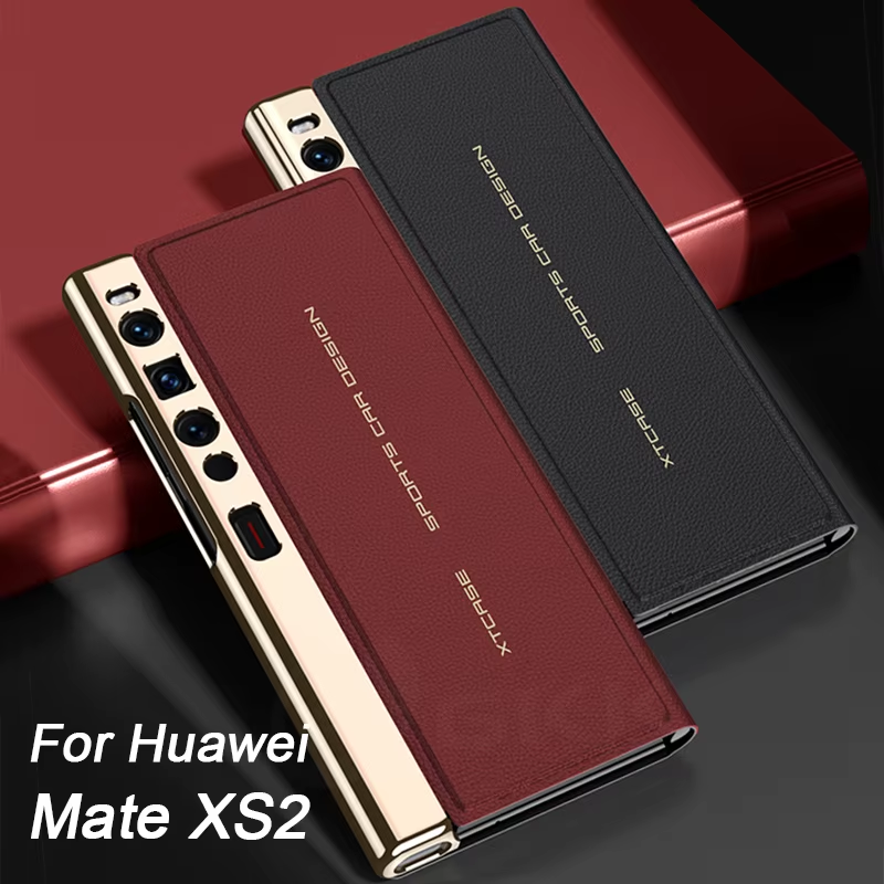 Original Case For Huawei Mate XS 2 Luxury Plating Painted Leather Magnetic Fold