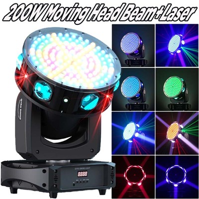 200W 6LED Moving Head Stage Light RGBW DMX Beam Laser Wash Lighting DJ Disco Bar