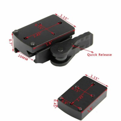 Fit DOCTER/ RMR Red Dot Sight Riser Mount QD Auto Lock Picatinny Rail Base Mount