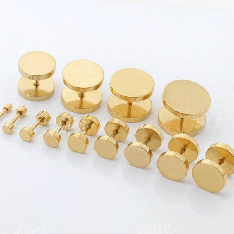 New Round Barbell Stainless Steel Screw Back Men's Earring Ear Studs 3-14mm USA