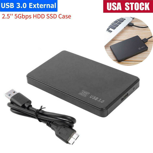 USB 3.0 SATA Hard Drive Disk Case SSD Enclosure External Laptop For Win10 US