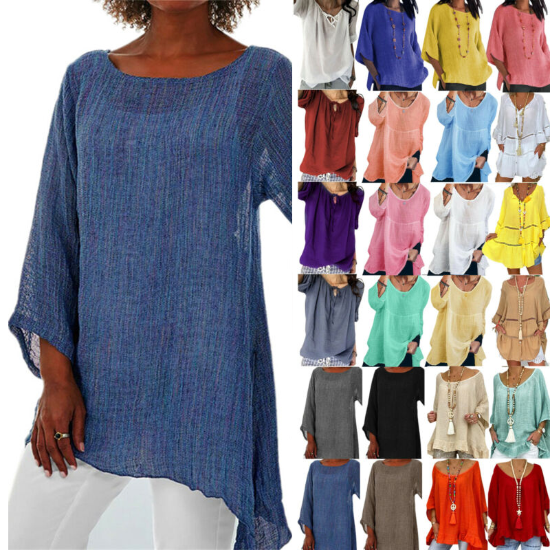 Übergröße Damen Baggy Tunika Shirt Oberteil T shirt Lose Freizeit Bluse Longtop