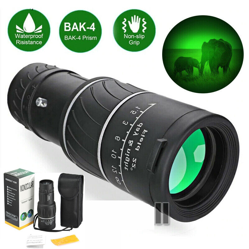16x52 Monocular Telescope HD Dual Focus BAK4 Prism Night Vision