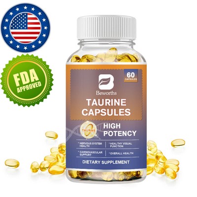 Taurine Capsules 1000MG Double Strength For Healthy Nervous System