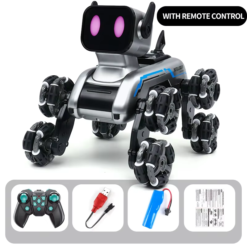 Remote Control Robot Dog Toy for Kids - Stunt Eight-Wheel Drift Action