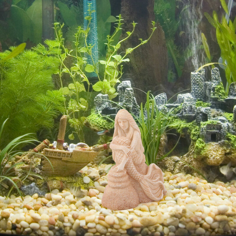 1pc Mermaid Decoration Resin Fancy Unique Aquarium Scene Ornament for