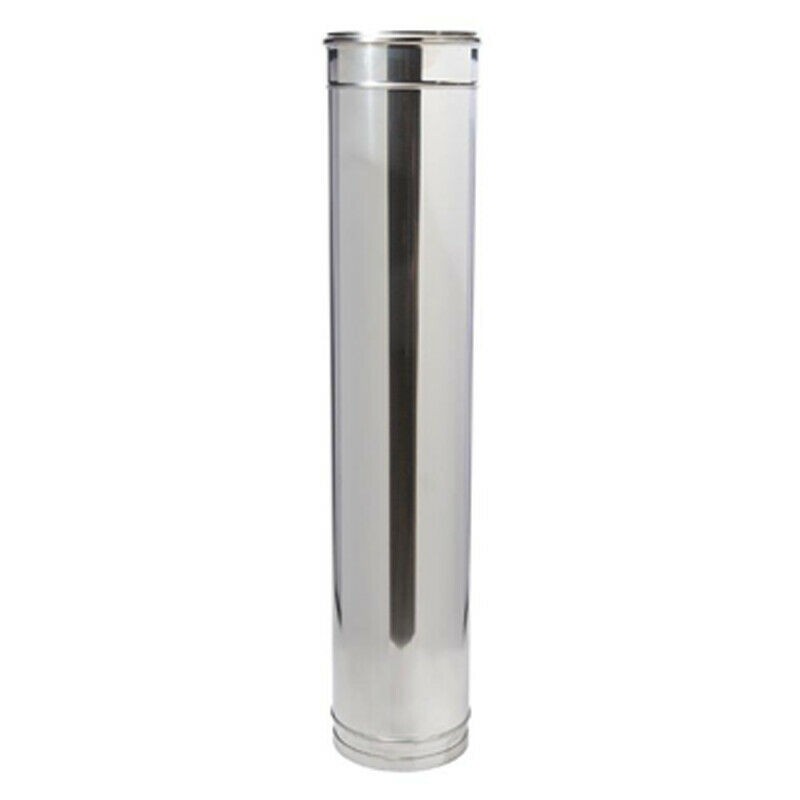 Längenelement Schornstein Dinak 150mm Innen 30mm Dämmung DW6 Edelstahl Esse Ofen